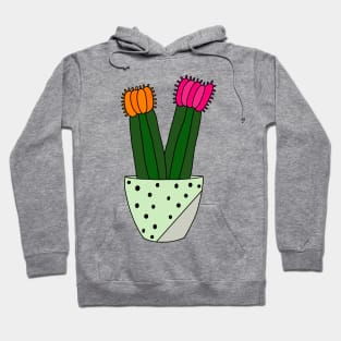 Cute Cactus Design #166: Hybrid Cacti In Painted Concrete Pot Hoodie